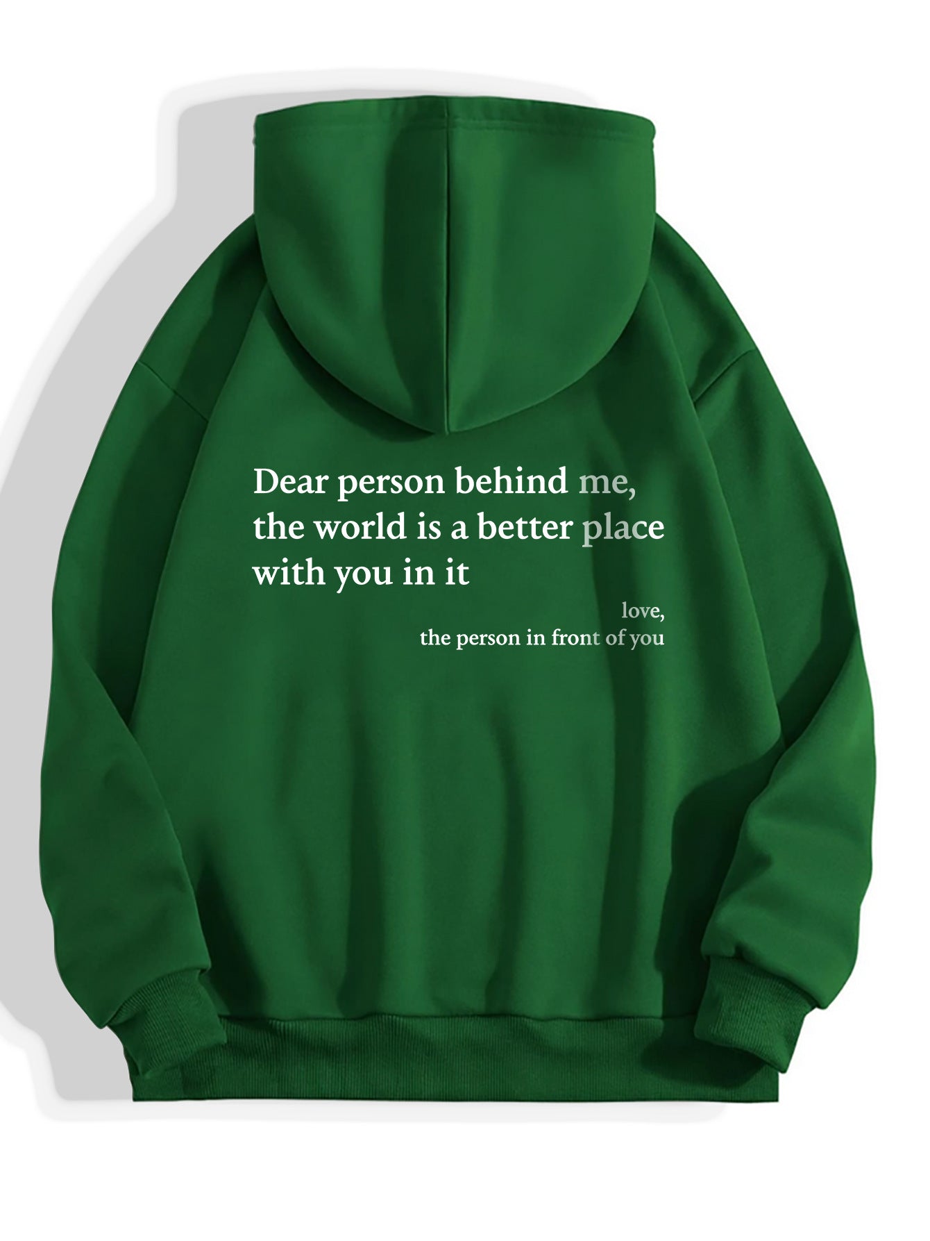 Dear Person Behind Me – Women's Plush Letter Print Hoodie