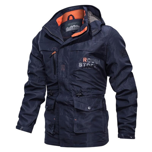 Men's Mid-Length Hooded Jacket – Casual Outdoor Plus Size, Ideal for Spring & Autumn