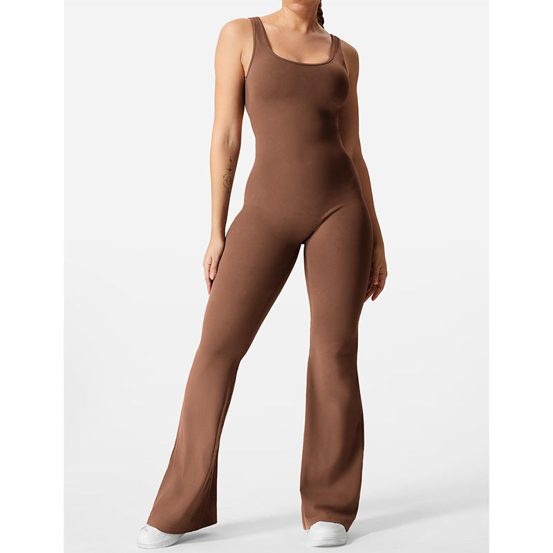 Slim Fit Hip Raise Jumpsuit - Sexy Backless Yoga and Exercise Wear