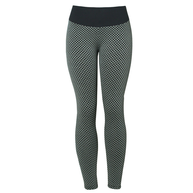 Plaid Seamless High-Waisted Yoga Pants – Breathable & Stylish!