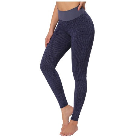 Plaid Seamless High-Waisted Yoga Pants – Breathable & Stylish!