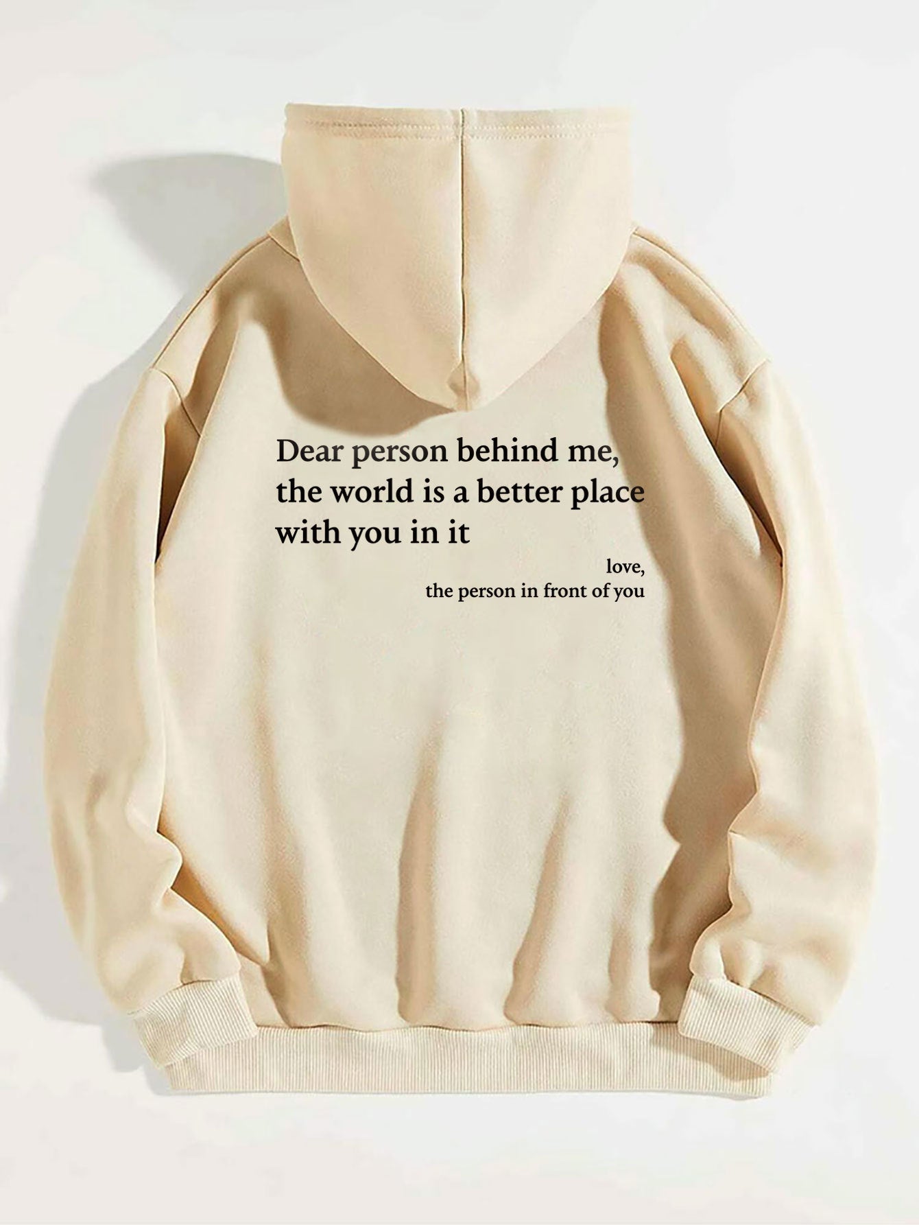 Dear Person Behind Me – Women's Plush Letter Print Hoodie